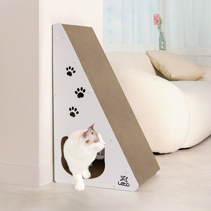 레토 고양이 숨숨집 하우스형 수직 스크래처 80cm