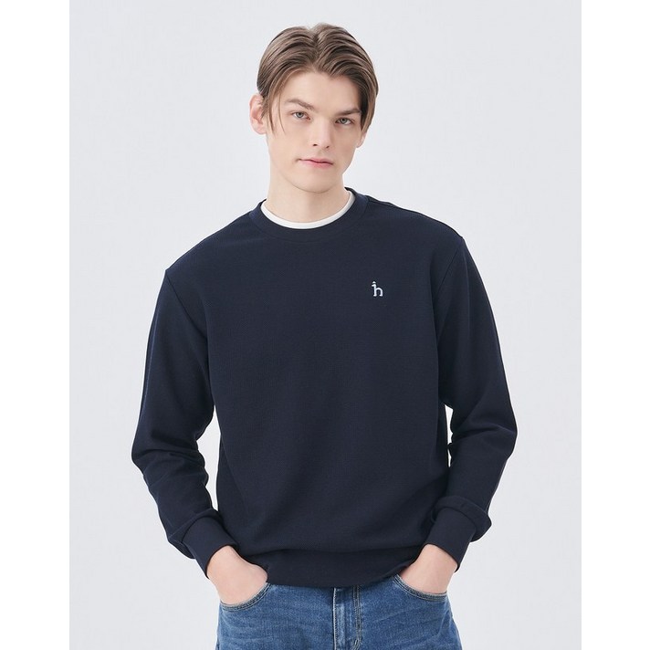 24SS Essential 네이비 허니콤 조직 맨투맨 HZTS4A102N2 24SS Essential 네이비 허니콤 조직 맨투맨 HZTS4A102N2