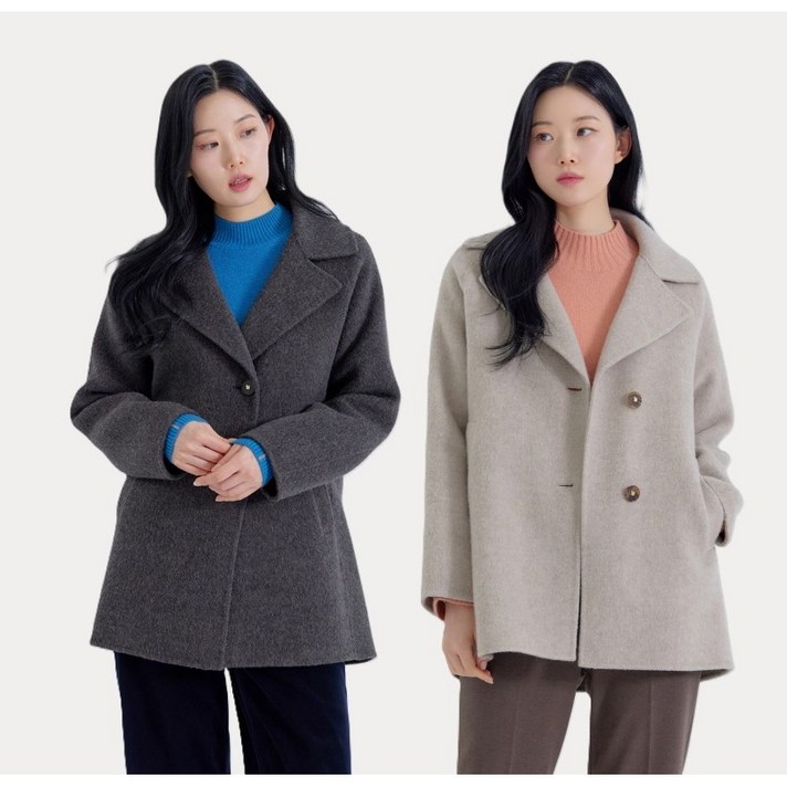 지센 피어로즈 울캐시 싱글 하프 핸드메이드 코트 LFLCPA93