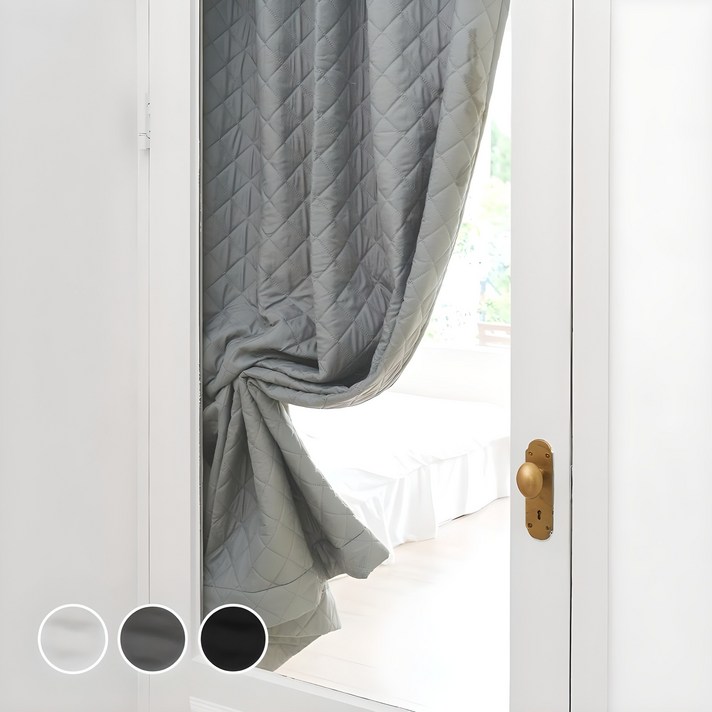 까사마루 중문 따숨 패딩 방한커튼  압축봉 세트