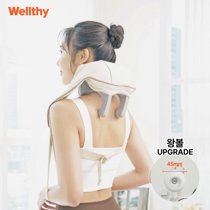 Wellthy 웰시 무선 목 어깨 마사지기 목 어깨 안마기, WTA7001