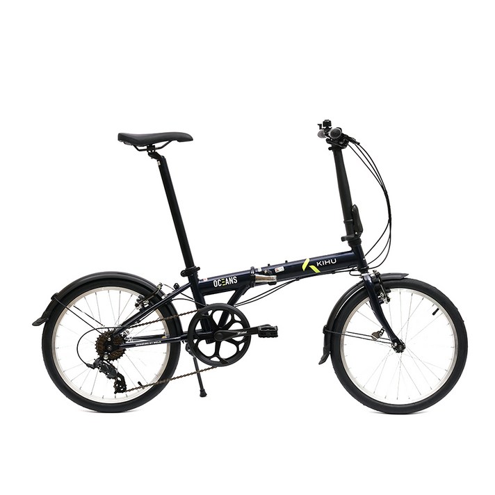 키후 오션스 자전거 미니벨로 접이식 50.8cm 7단, 모노블루, 152cm