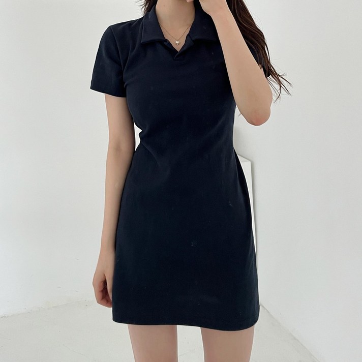 잇진 여성 허리끈조절 데일리 카라 스트랩 미니 원피스 잇진 여성 허리끈조절 데일리 카라 스트랩 미니 원피스