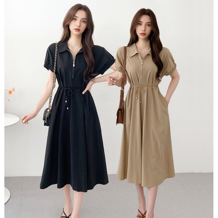 프롬히어 퍼프 소매 가을 롱 원피스 프롬히어 퍼프 소매 가을 롱 원피스