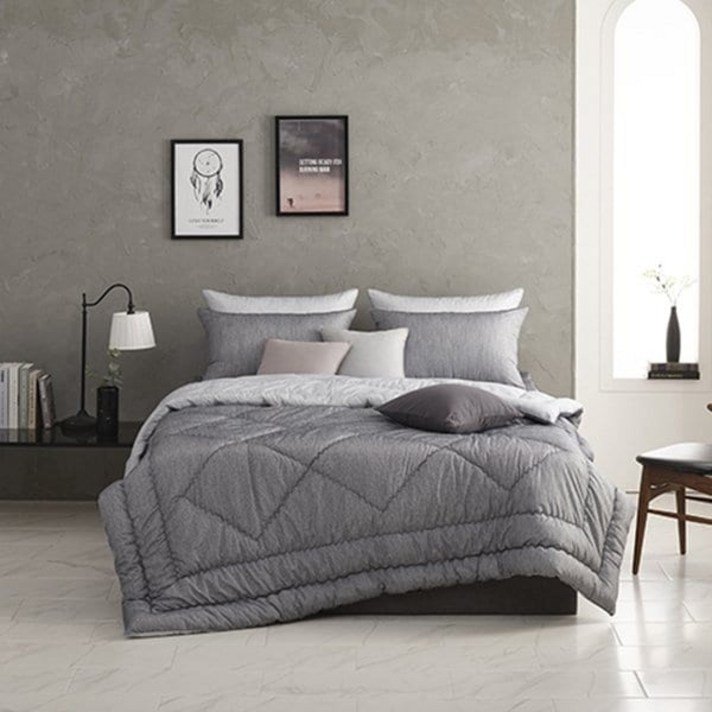 알레르망 Allerman 데런2 차렵이불 D 5종세트 그레이 이불x2베개커버x2패드 303691