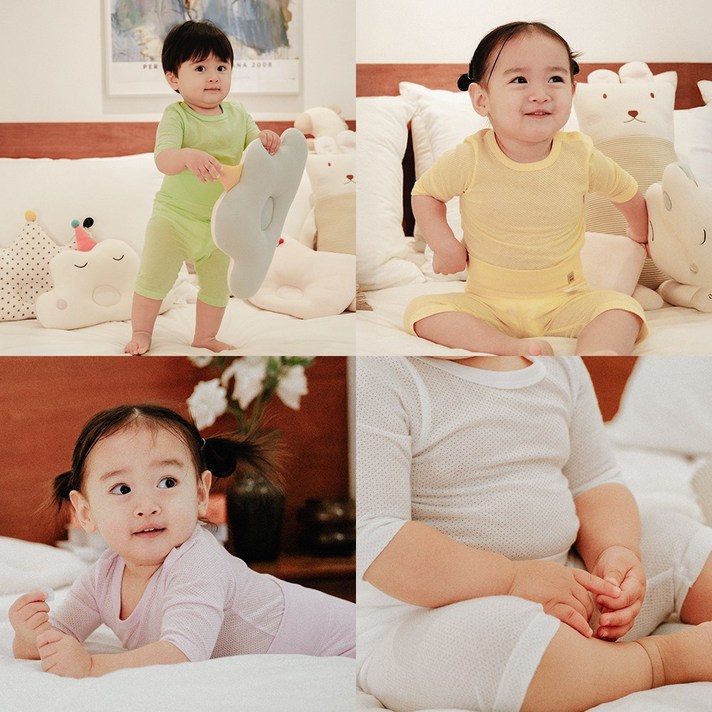 11 달퐁 아기 여름실내복 매쉬 배앓이방지 봄내복 신생아 돌아기 7부