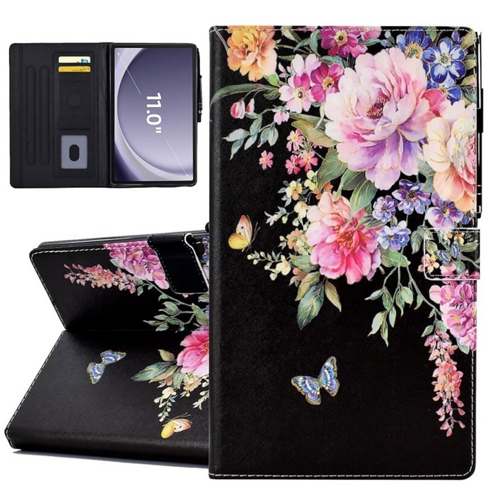 갤럭시 탭 A9 플러스 케이스용 KEROM 2023 SMX210X216X218, 삼성 갤럭시 A9 플러스 태블릿 케이스, 갤럭시 탭 A9A9 플러스용 PU 가죽 스탠드