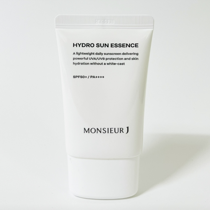 무슈제이 본사 무슈제이 하이드로 수분 선 에센스 남자 저자극 민감성 선크림 50ml