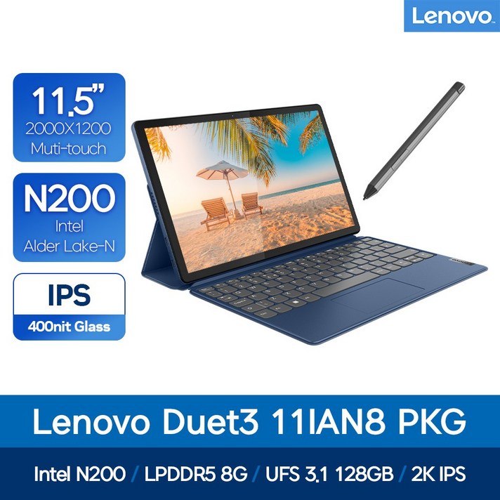 레노버 Lenovo Duet3 11IAN 82XK0002KR Intel® N2008G128G11형 2K 2000×1200 IPS 400nits679g 레노버 Lenovo Duet3 11IAN 82XK0002KR Intel® N2008G128G11형 2K 2000×1200 IPS 400nits679g
