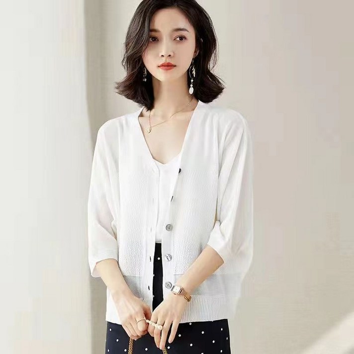 여름 여성 루즈핏 쿨 카디건
