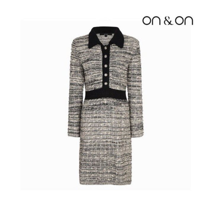 온앤온 배색 카라 니트 원피스JK2SO242 720492