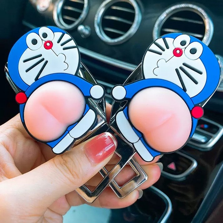 안전벨트 연장 클립 2피스 1set, 4종, 캐릭터 벨트 버클, 2개, 03. 도라에몽