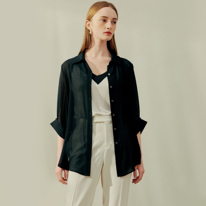 마르조 1종 블랙에디션 블랙블라우스QAMFB020