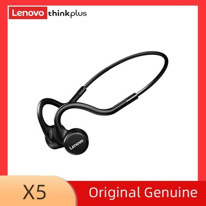 골전도 이어폰 lenovo x4 x5 헤드폰 스포츠 러닝 ipx8 방수 블루투스 헤드셋 무선 8gb 스토리지 마이크 포함, x5 검정 2