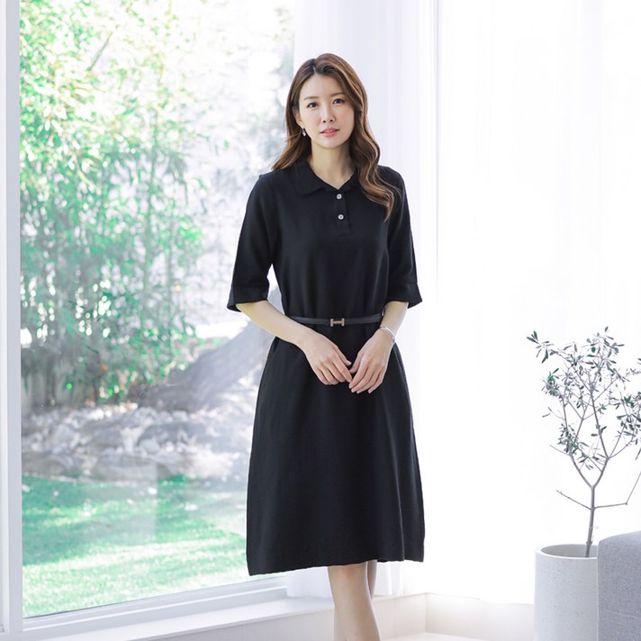 가볍고 시원한 인견 데일리 여성 여름 카라 원피스