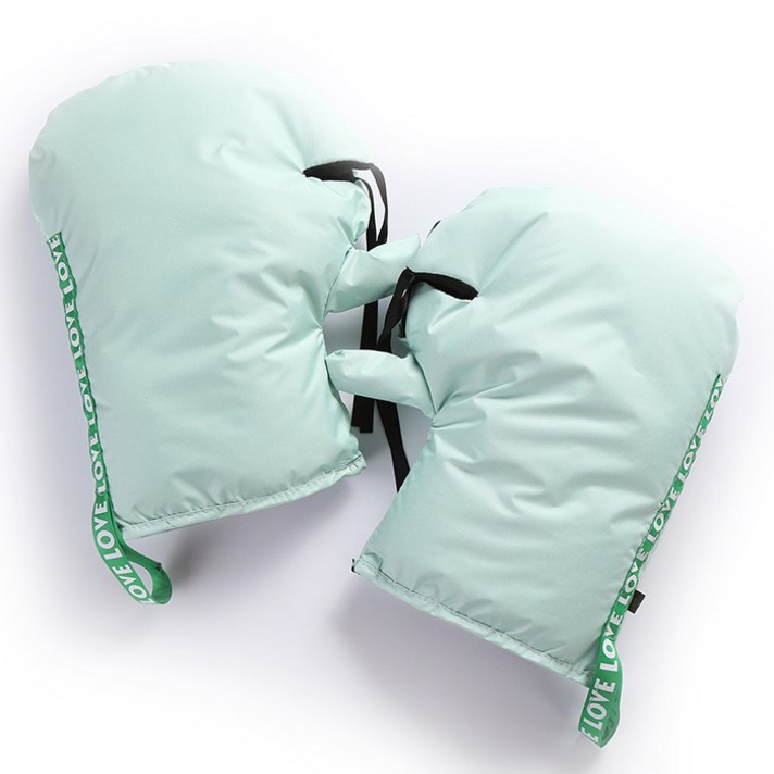 헬로엑스 오토바이 스쿠터 핸들워머 방수 방한 기모 전기자전거 전기스쿠터 방한토시, 민트