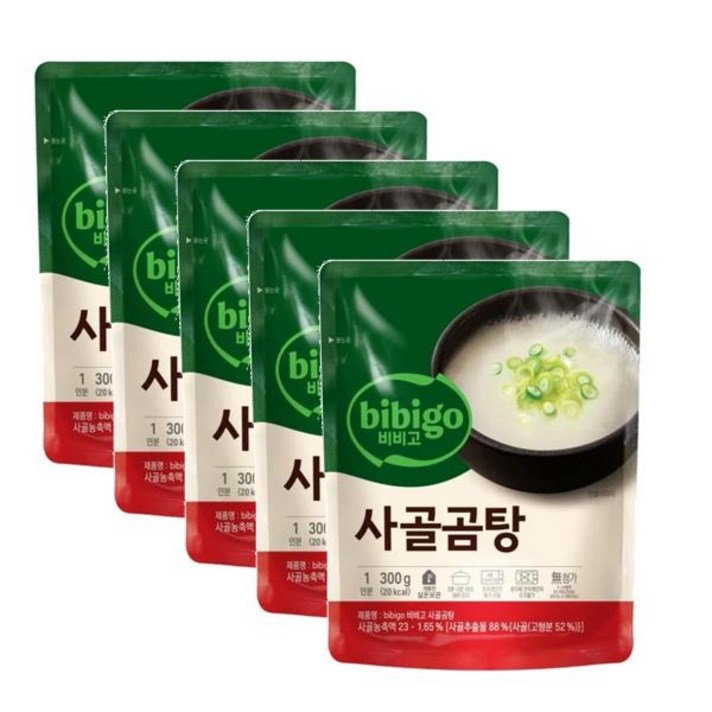 CJ 비비고 사골곰탕, 300g, 5개