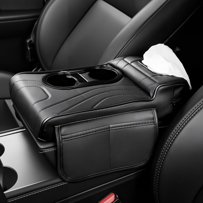 차량용 팔걸이 콘솔쿠션 자동차 티슈케이스 컵홀더 사이드포켓