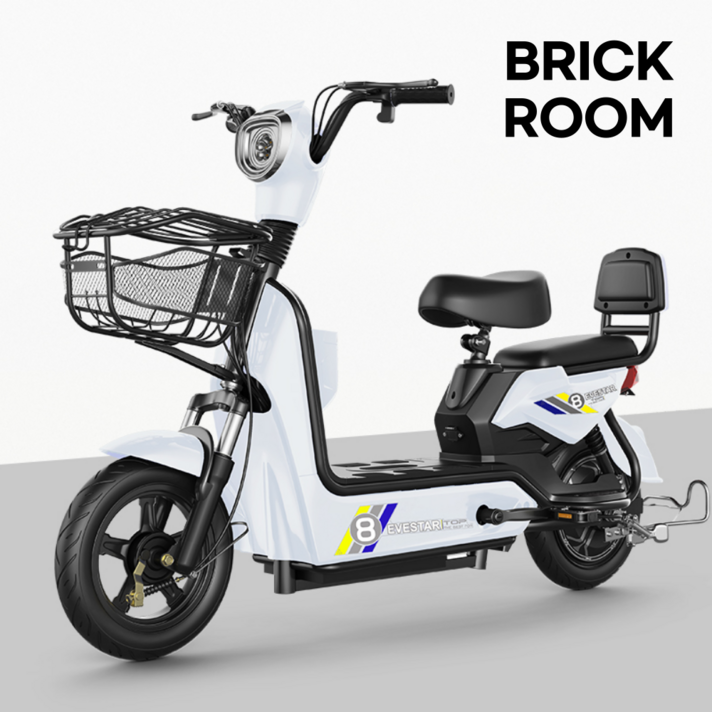 BRICKROOM 3세대 전기 스쿠터 자토바이 전동 출퇴근 팻바이크 2인용 자전거 배터리 분리형