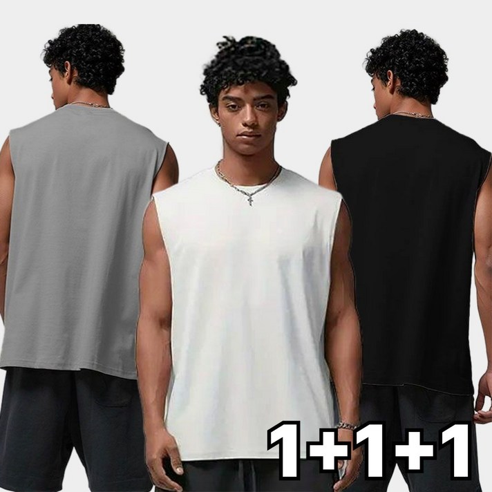 마할로 남자 나시 티 오버핏 헬스 민소매 이너 3종세트