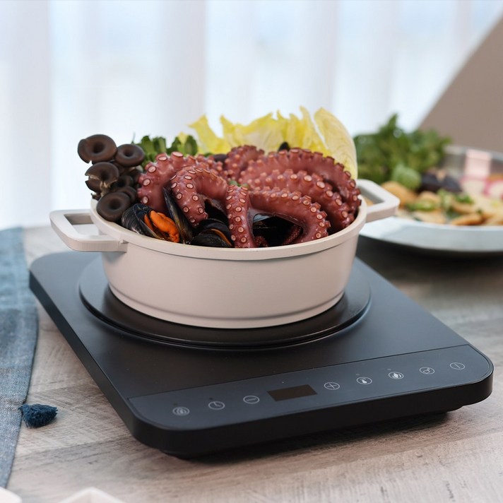 키친아트 인덕션 1구 전기레인지 터치식 간편조작 깔끔세척 과열방지 KI5005B, KI5005B