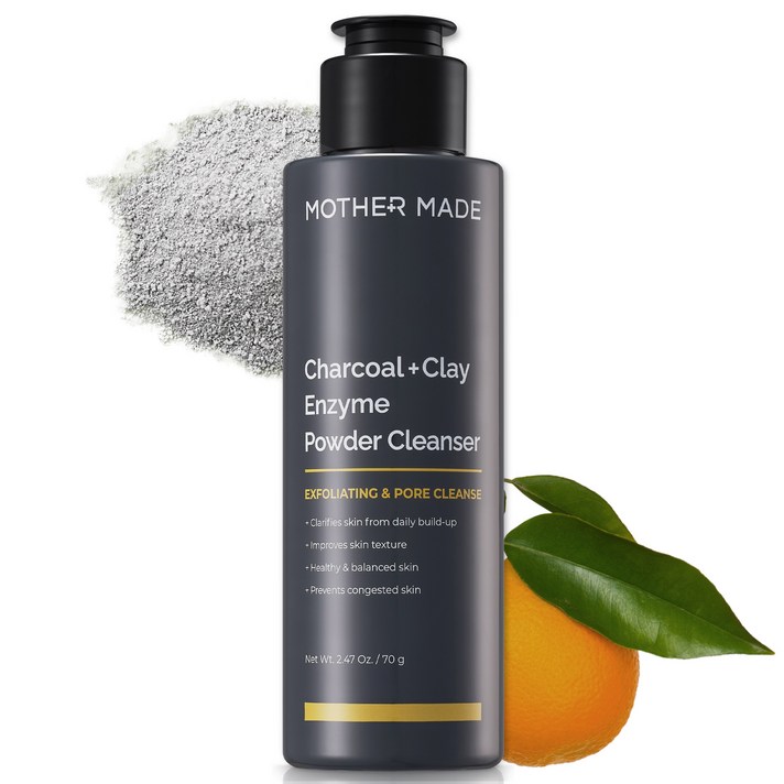 마더메이드 차콜 클레이 엔자임 파우더 워시 저자극 약산성 효소 세안제 얼굴각질제거 모공 폼클렌징, 70g, 1개