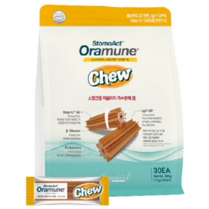 시그니처바이 스토모액트 오라뮨츄 S 30개입  소형견용 가수분해 껌