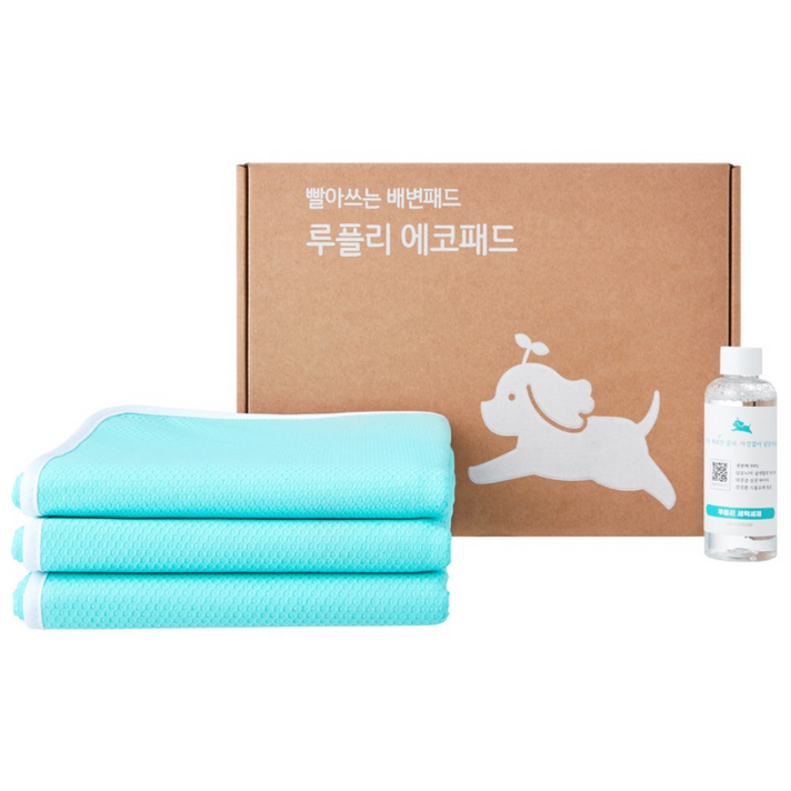 루플리 에코패드 프리미엄 빨아쓰는 배변패드 친환경 강아지 패드, 1개, 3개입