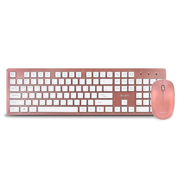 아이리버 2.4G 무선 키보드 + 마우스 세트 IR-WMK5000P, IR-WMK5000P, 로즈골드, 일반형