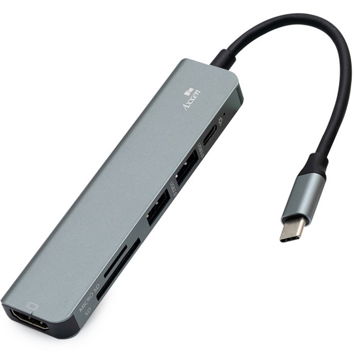 액센 6in1 C타입 USB 3.0 HDMI PD MSD 멀티허브 MH20