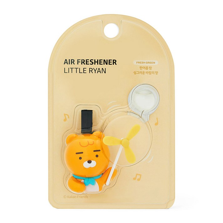카카오프렌즈 바람개비 차량용 방향제 라이언, 1개, 프레쉬 그린