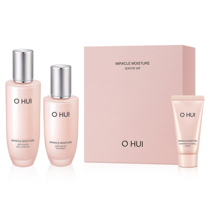 오휘 미라클 모이스처 핑크 베리어 스킨 150ml + 에멀전 100ml + 크림 25ml, 1세트