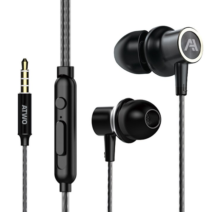 에이투 티타늄 다이나믹 드라이버 유선 이어폰, AW111, 블랙 에이투 티타늄 다이나믹 드라이버 유선 이어폰, AW111, 블랙