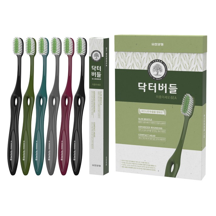 닥터버들 이중미세모 칫솔, 6개입, 1세트 닥터버들 이중미세모 칫솔, 6개입, 1세트