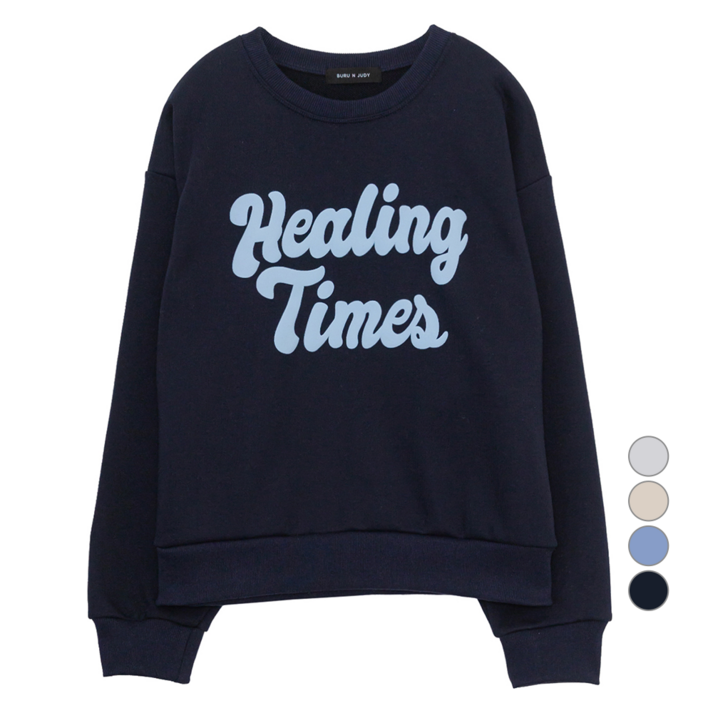 부루앤쥬디 여성용 엠보 레터링 맨투맨 ORBTG501A