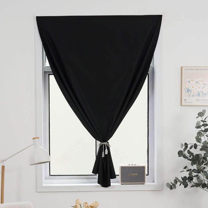 테리보 솔리드 무타공 벨크로 암막커튼