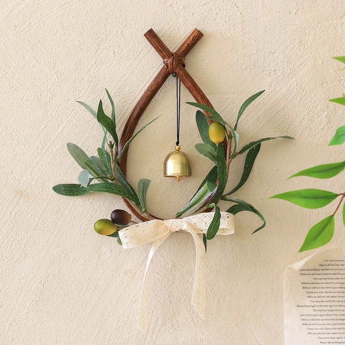 센트바스켓 그리너리 소 코뚜레 액막이 도어벨  고리자석 세트