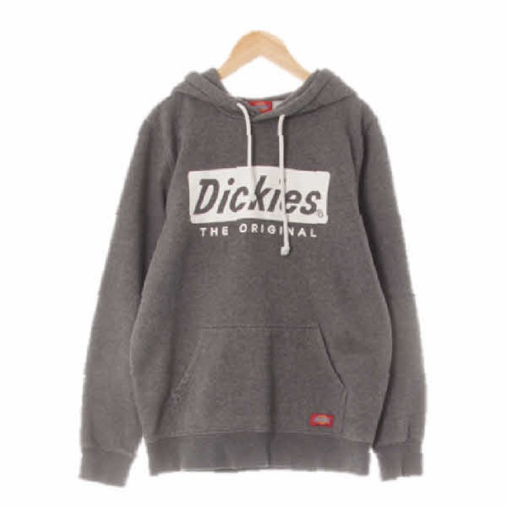 6435 디키즈 다크멜란지그레이 프린팅 면혼방 포켓기모빅로고후드티 [S-M]