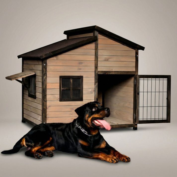 원목 야외 대형견집 (디자인3), 1개, 원목