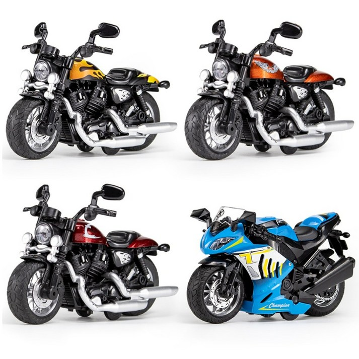가와사키 모터사이클 모형 오토바이 5개 사무실 매장 카페 장식품, 가와사키 오토바이 총5개세트A 20230110