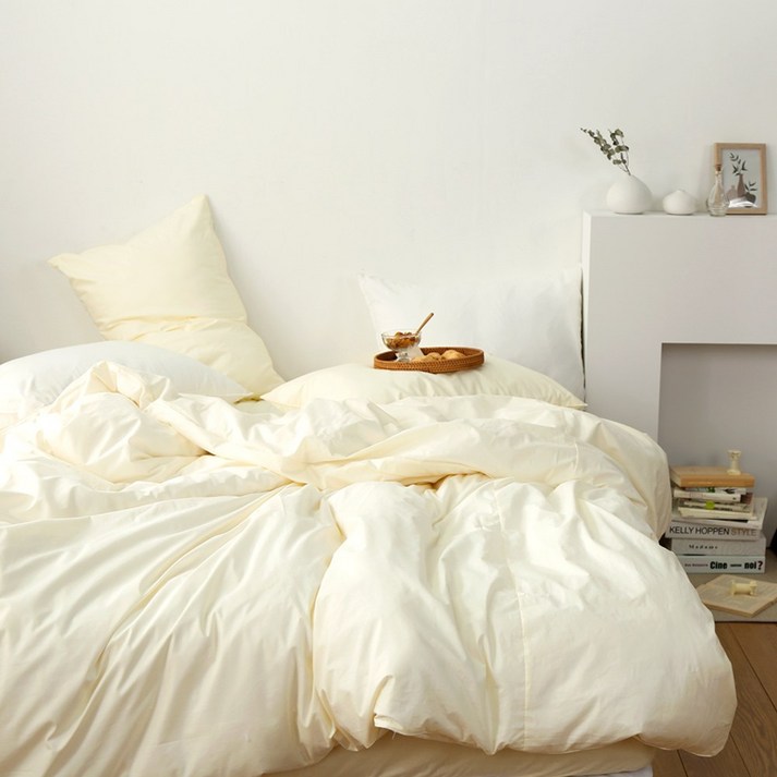 플레인 순면 이불커버 광목 30수 저자극 홑겹 사계절 4colors S D Q