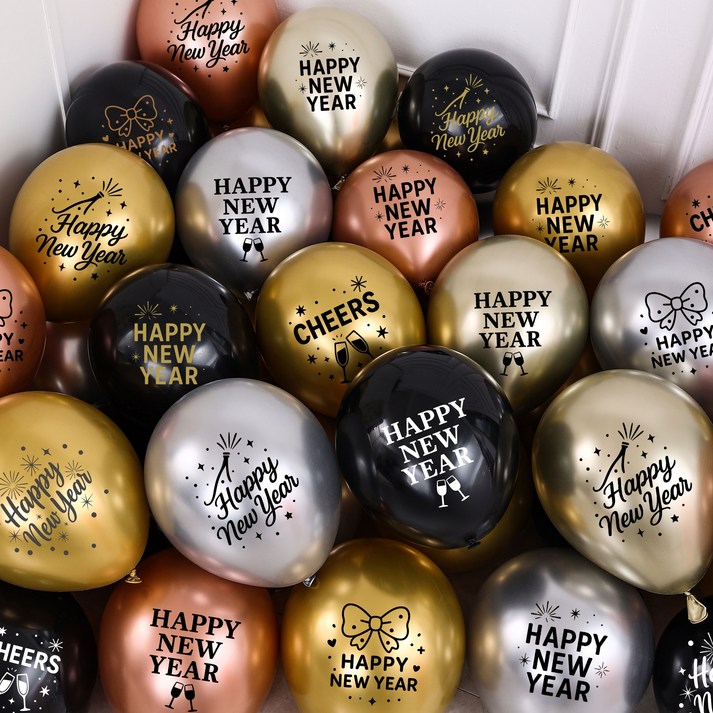 [파티랑]해피뉴이어 파티 레터링풍선 믹스 50입