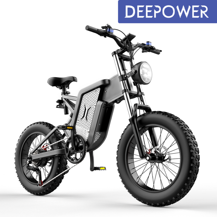 DEEPOWER 2000W 48V 35Ah 최신형 MTB 산악 자전거 전기자전거 20인치 팻바이크 7단 변속 2023 Upgraded DEEPOWER 2000W 48V 35Ah 최신형 MTB 산악 자전거 전기자전거 20인치 팻바이크 7단 변속 2023 Upgraded