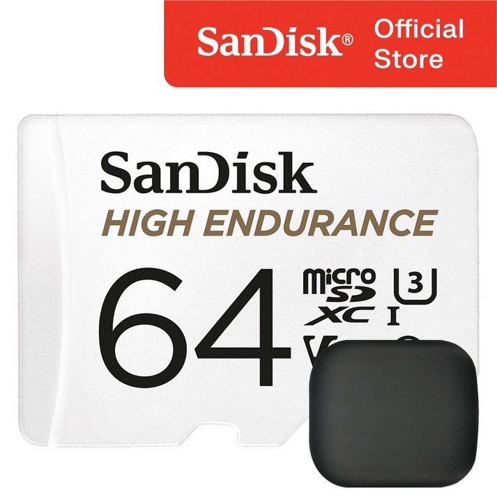 샌디스크 High Endurance 블랙박스 마이크로 SD 카드  메모리 보관 케이스, 64GB