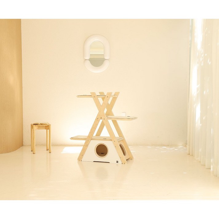 디어캣 미니캣타워 원목 소형 캣타워 먼치킨 XLine 기본형