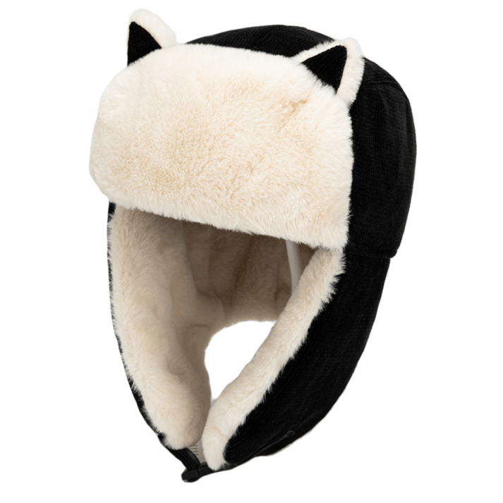 PCTN 남녀공용 고양이귀 군밤장수모자 방한모 군고구마모자 귀다리모자 귀달린털모자 귀달이방한모자 Winter Earlobe Hat - 투데이밈