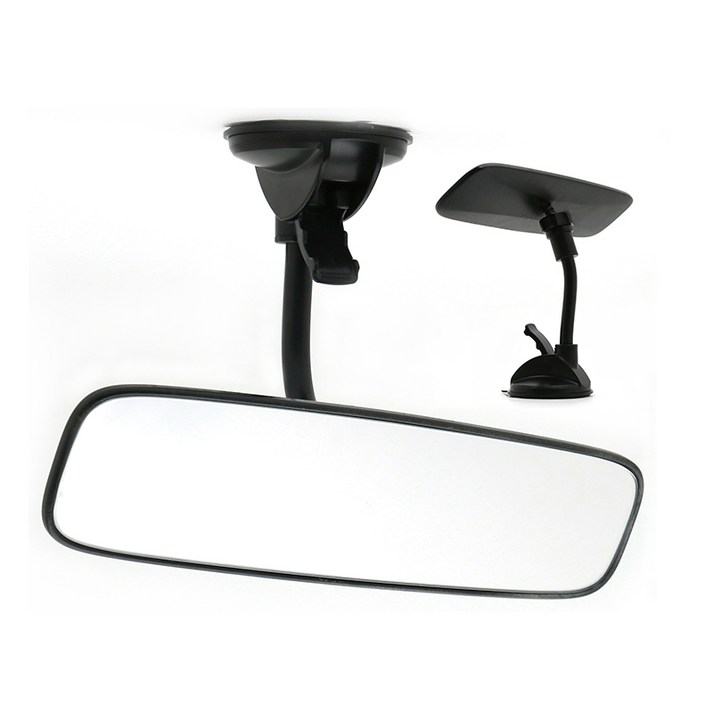 SEAMETAL 자동차 흡착식 룸미러 간편설치 광각 백미러 실내 보조미러 360도 회전 호스식 조절 각도, 1개, 실내거울