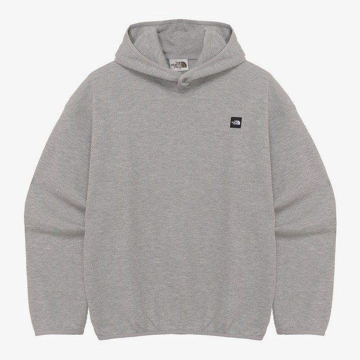 매장판 노스페이스 화이트라벨 와플 캐주얼 후드 맨투맨 풀오버 멜란지 그레이 NM5PR01K