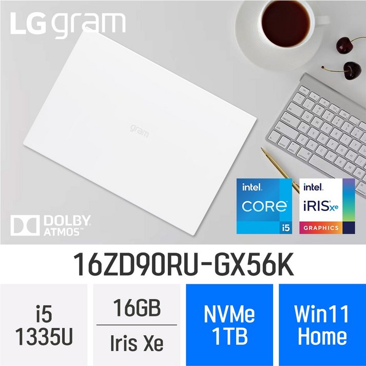 당일출고새학기시즌 LG전자 2023 그램16 13세대 16ZD90RUGX56K  최신형 업무용 노트북 파우치무선마우스 증정, 16ZD90RUGX56K, WIN11 Home, 16GB, 1TB, 코어i5, W
