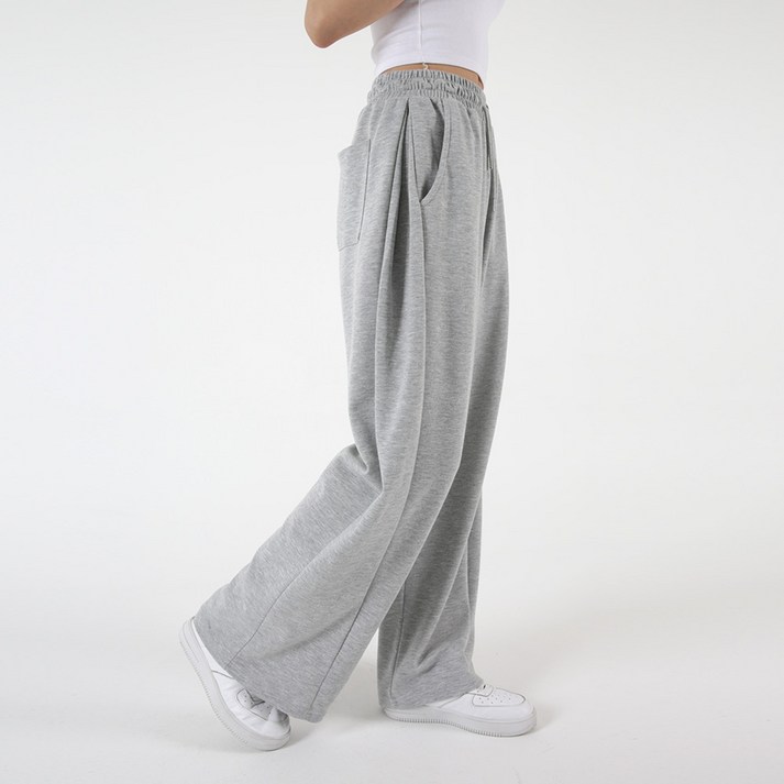 [오버나인] 여자 여성 특양면 옆턱 롱숏 와이드 트레이닝 팬츠